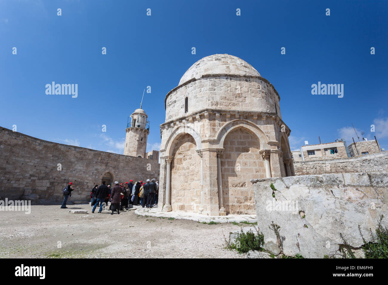 Israël, chapelle de l'ascension au Mont des Oliviers, Jérusalem Banque D'Images