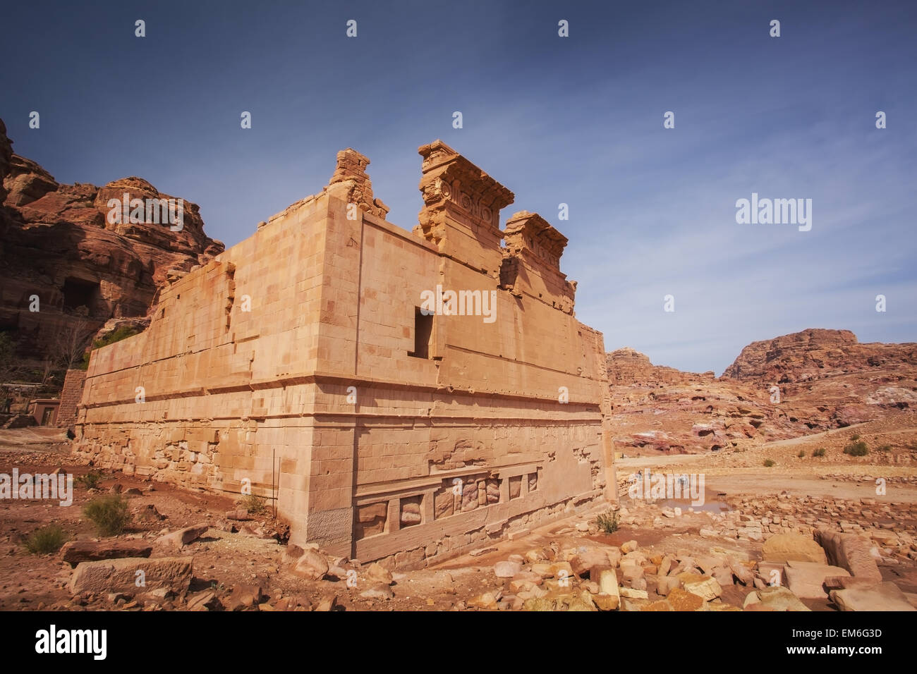 La Jordanie, Qasr al-Bint temple ; Petra Banque D'Images