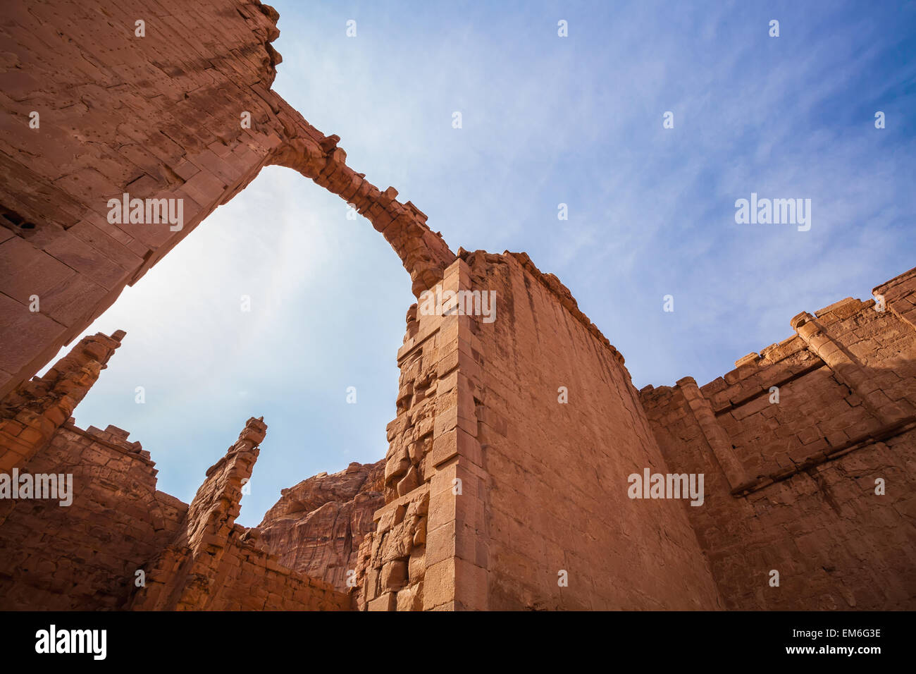 La Jordanie, Qasr al-Bint temple ; Petra Banque D'Images