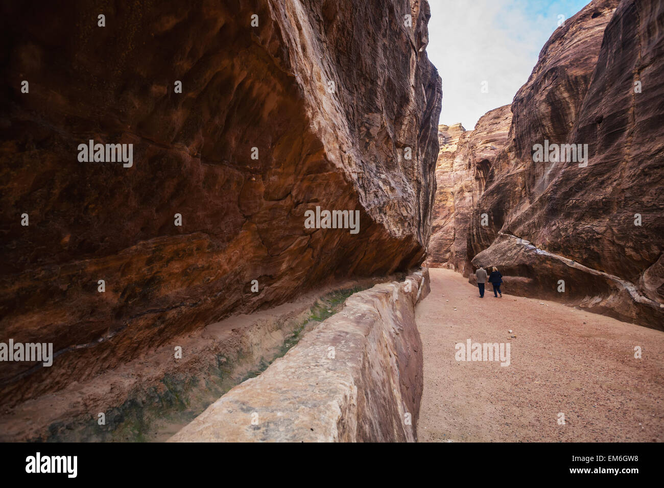 La Jordanie, canyon étroit ; Petra Banque D'Images