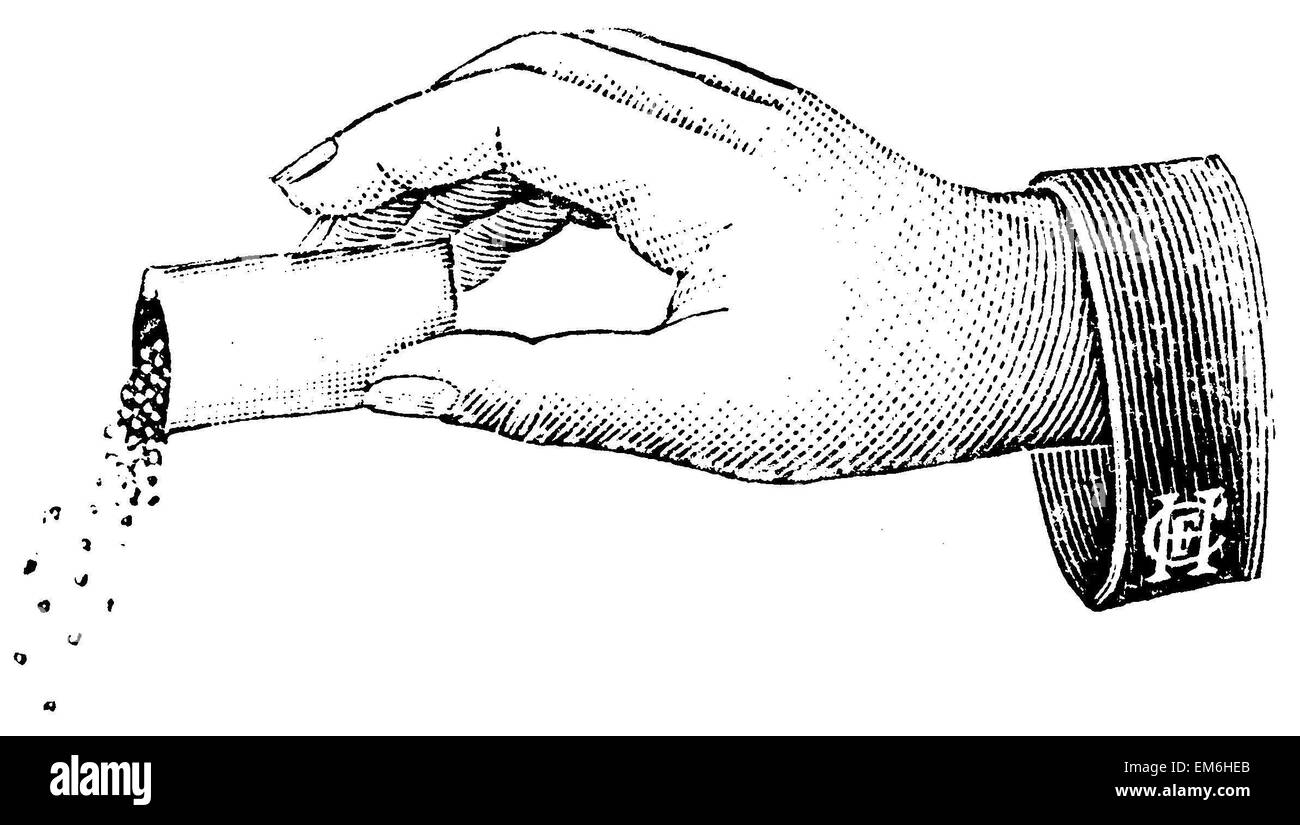 L'ensemencement avec un sac de semences Banque D'Images