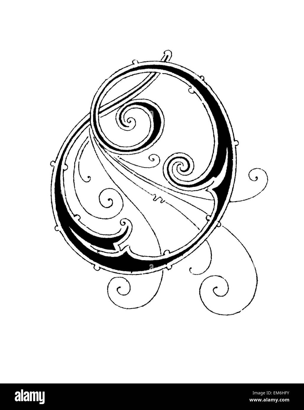 La lettre O, la police : Art Nouveau Banque D'Images