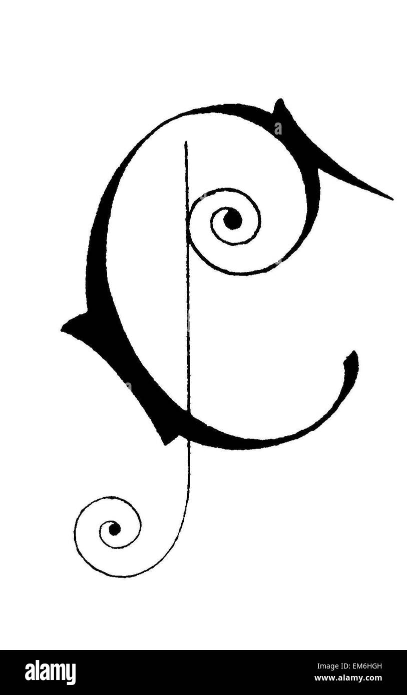 Lettre C, Art Nouveau Banque D'Images