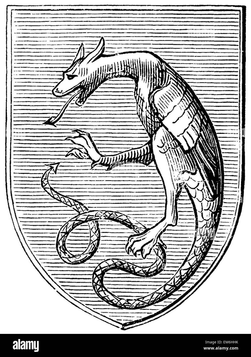 Dragon héraldique du haut Moyen Âge Banque D'Images