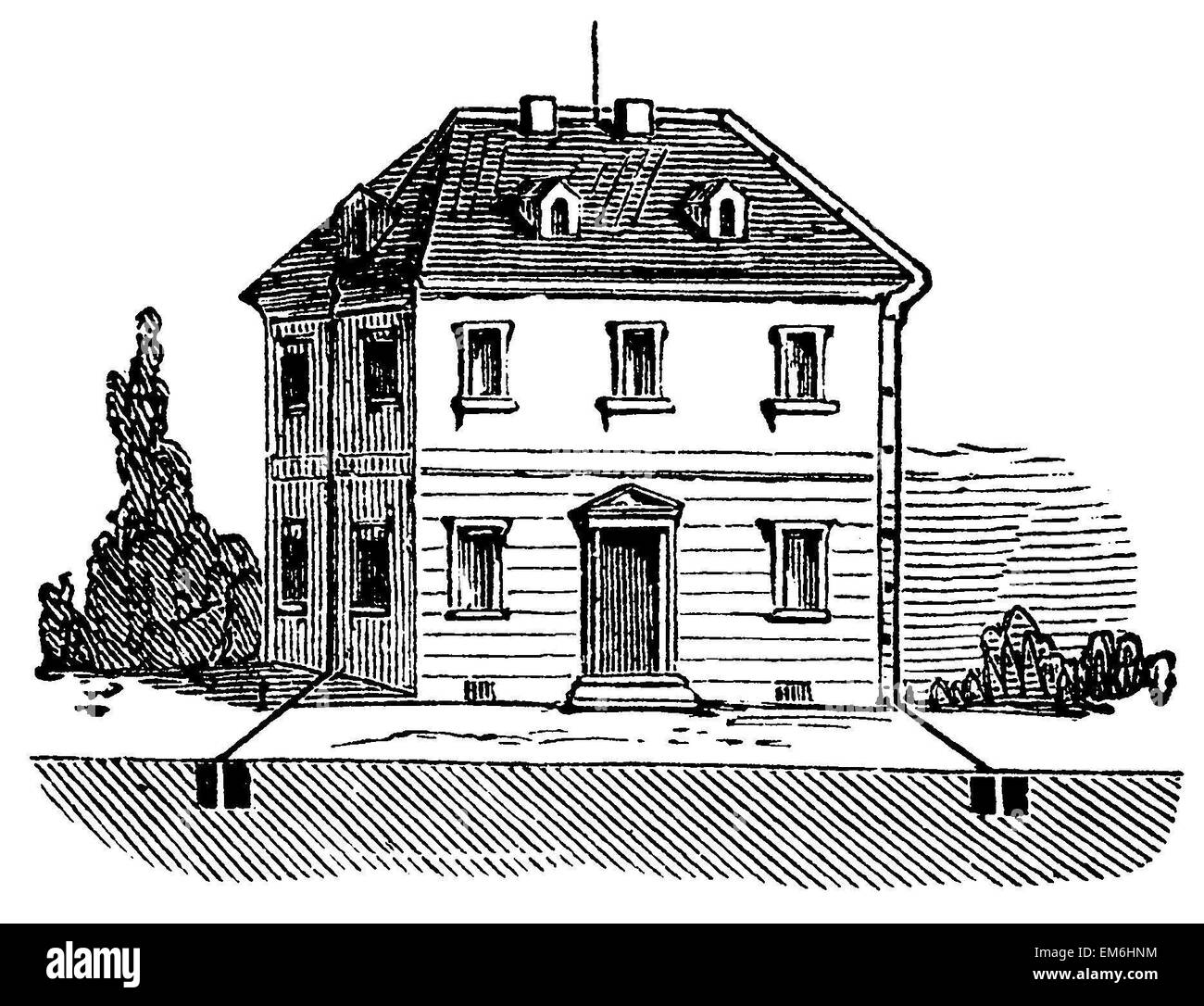 Paratonnerre sur une maison Banque D'Images