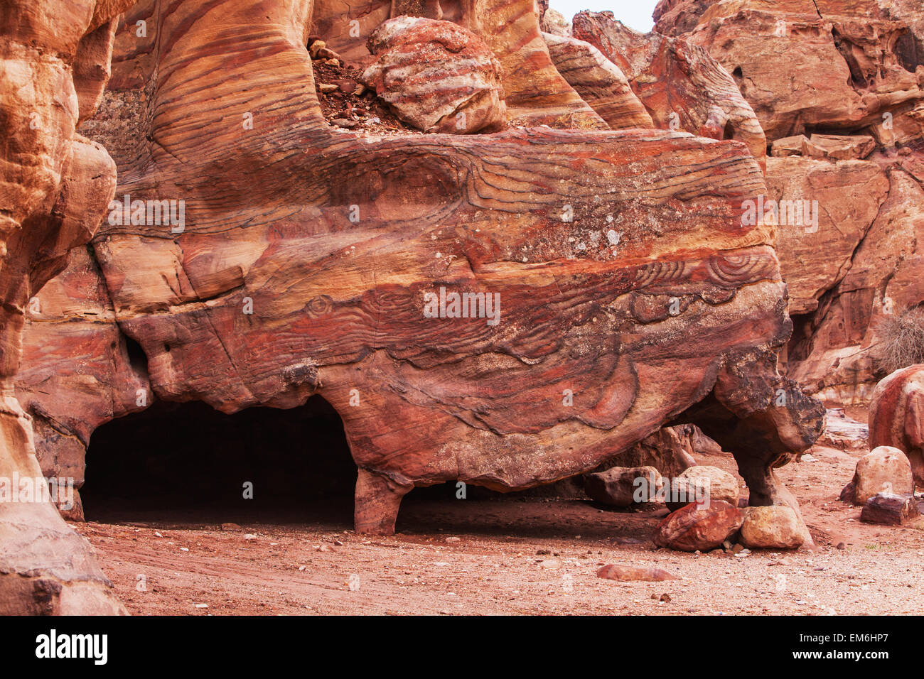 La Jordanie, formations rocheuses ; Petra Banque D'Images