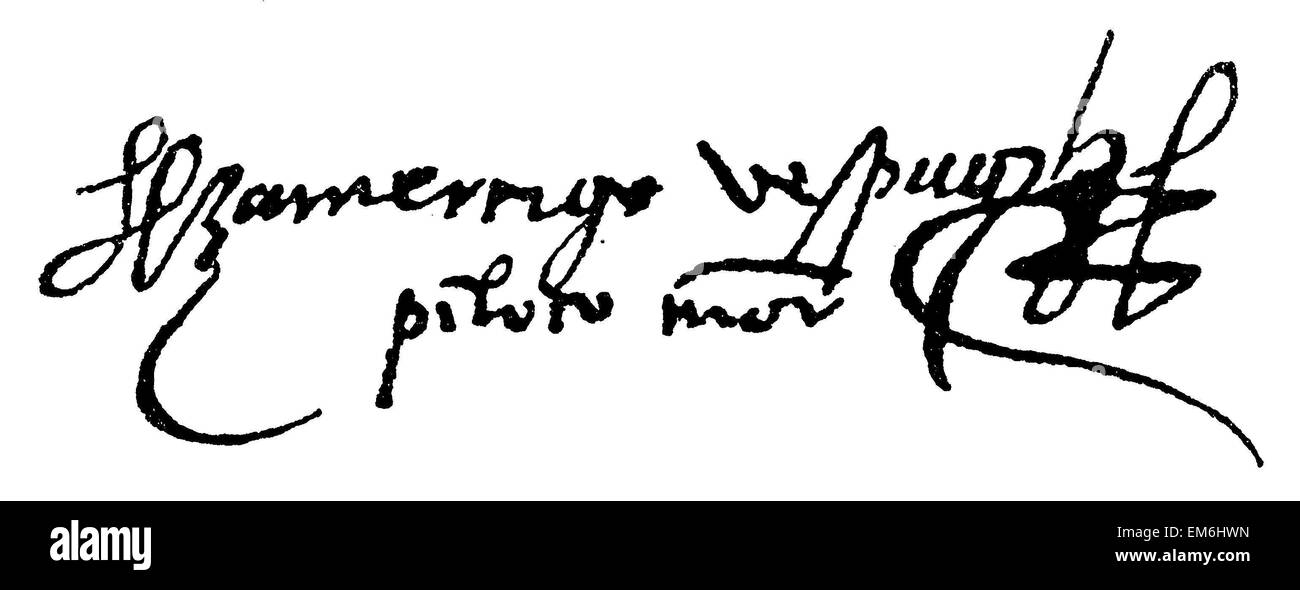 Amerigo Vespucci. Manuscrit Banque D'Images