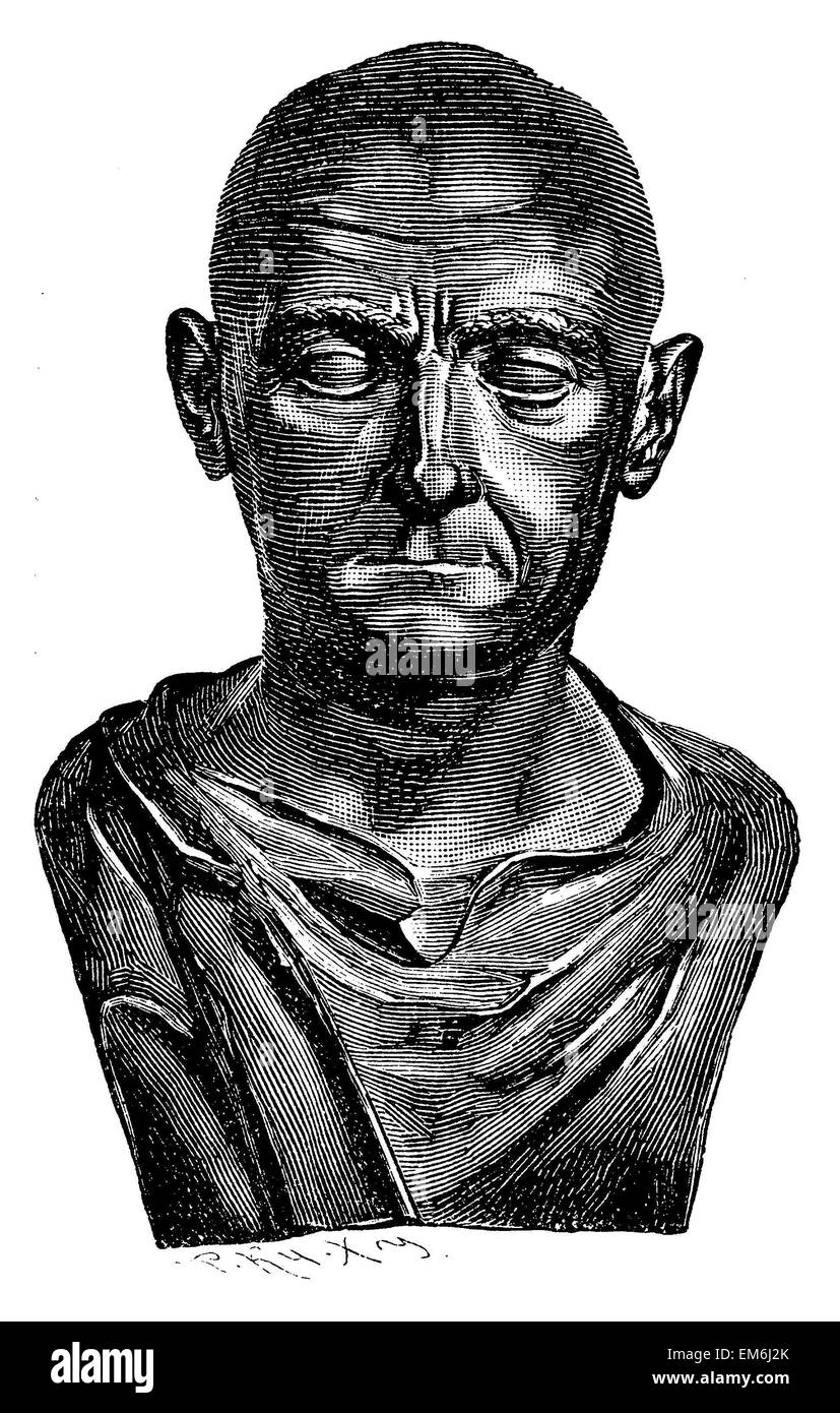 Publius Cornelius Scipio Africanus . Buste en bronze au Musée National à Naples Banque D'Images
