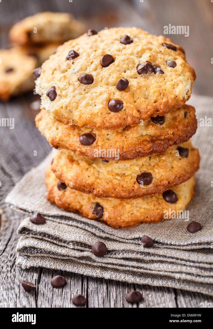 Oastmeal cookies au chocolat Banque D'Images