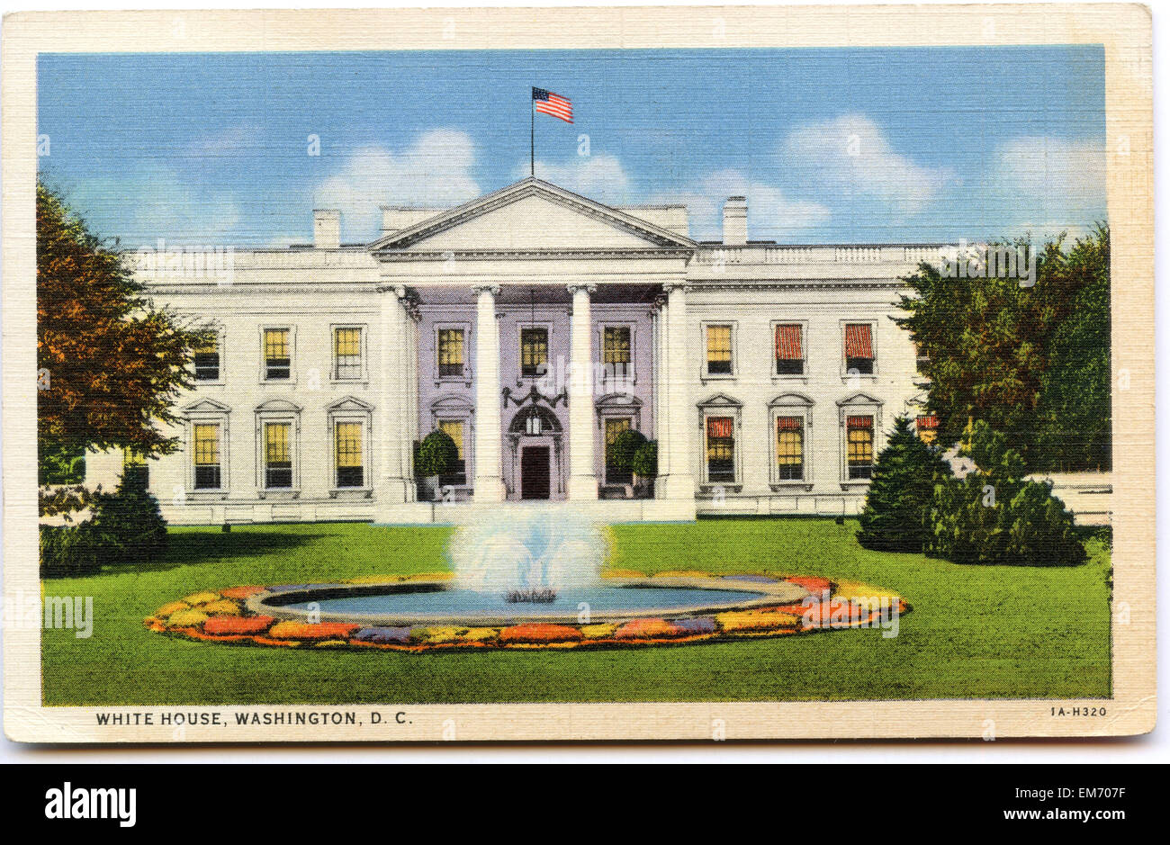 Carte postale vintage de Maison Blanche, Washington, DC, USA. Banque D'Images