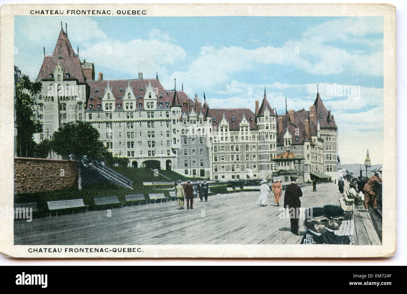 Vintage carte postale de Le Chateau Frontenac, Québec, Canada Banque D'Images