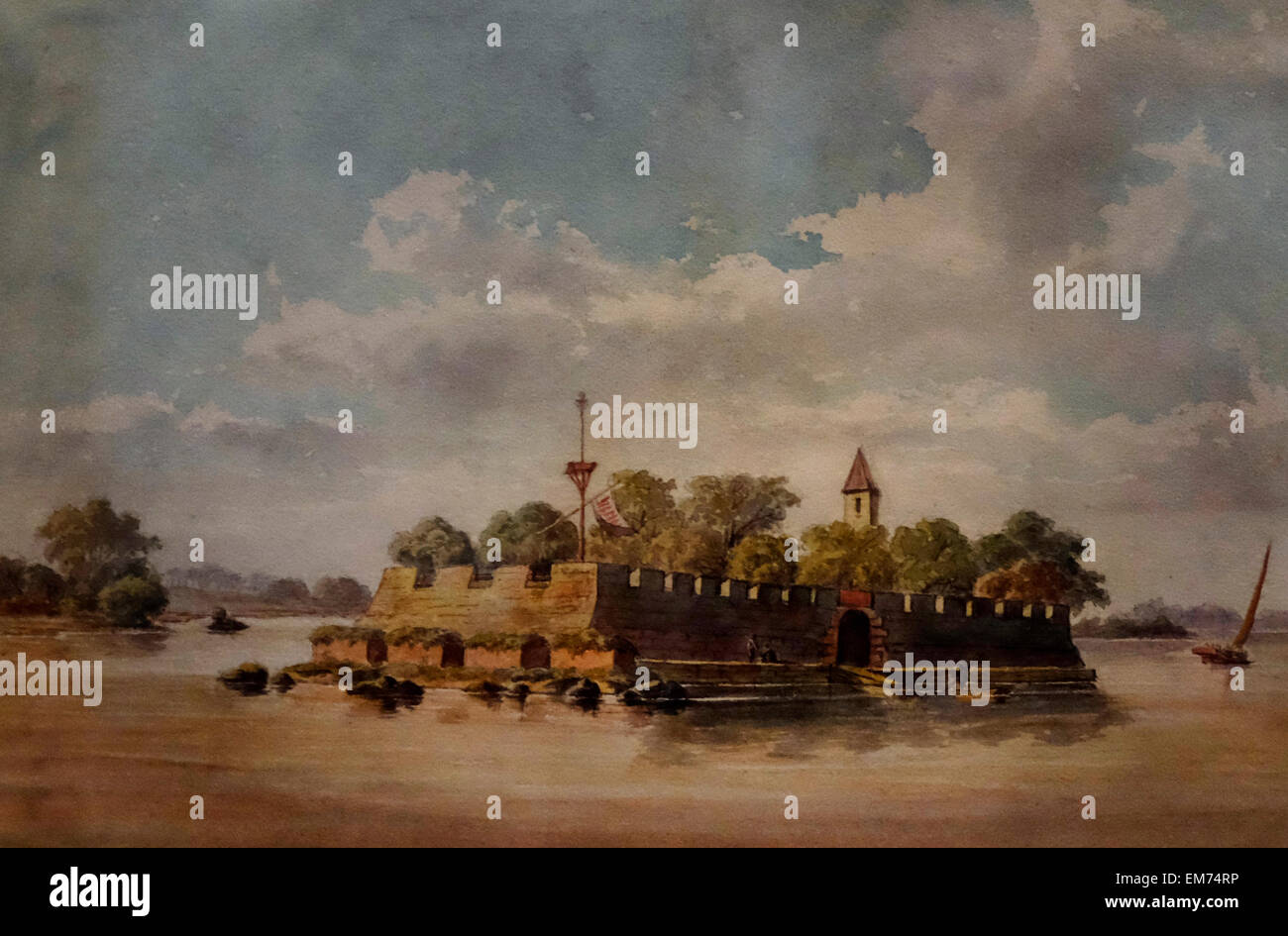 Macao à la côte de la forteresse de Guangdong - 19ème siècle - Marciano A. Baptista Banque D'Images