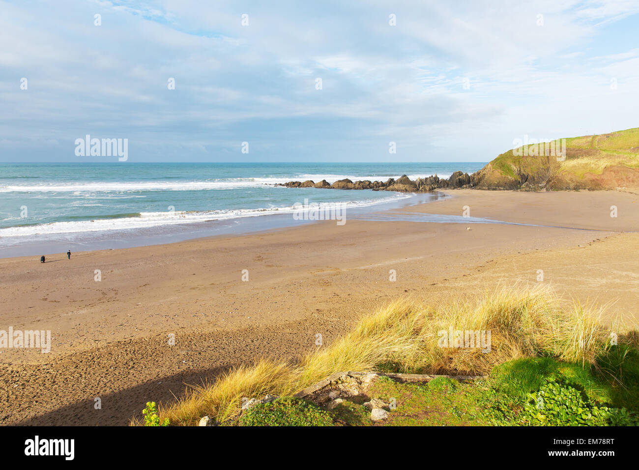 Challaborough beach South Devon, Angleterre Royaume-Uni populaire pour le surf à proximité de Ile de Burgh et Bigbury-on-sea sur le south west coast path Banque D'Images