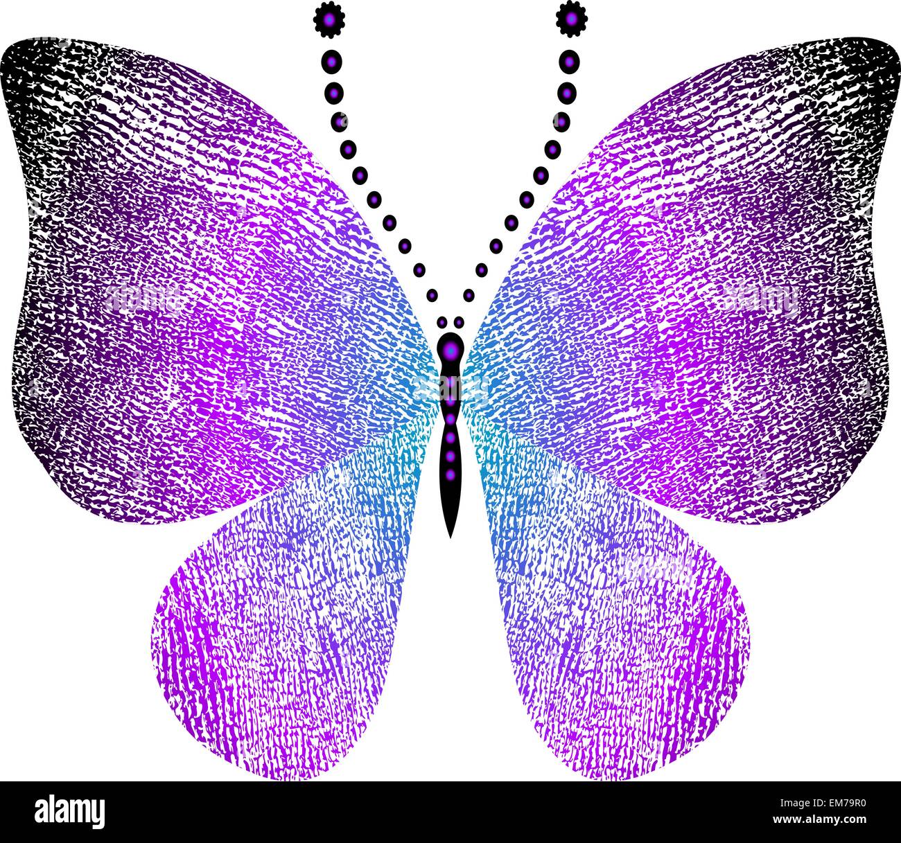 Fantasy grungy vintage butterfly Illustration de Vecteur