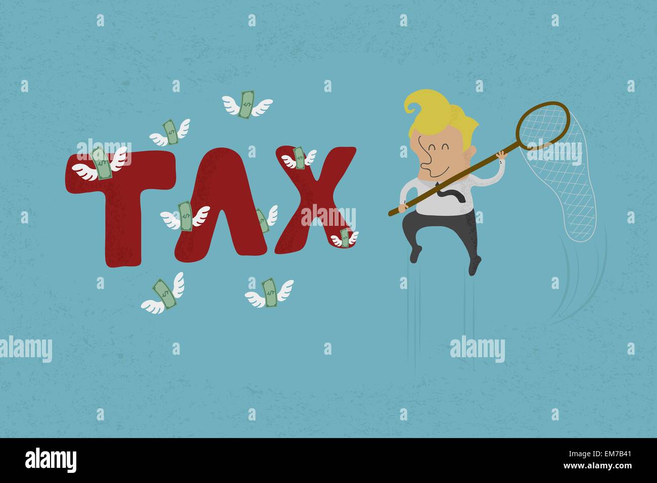 Homme heureux l'argent chasse battant , format vectoriel EPS10 Illustration de Vecteur