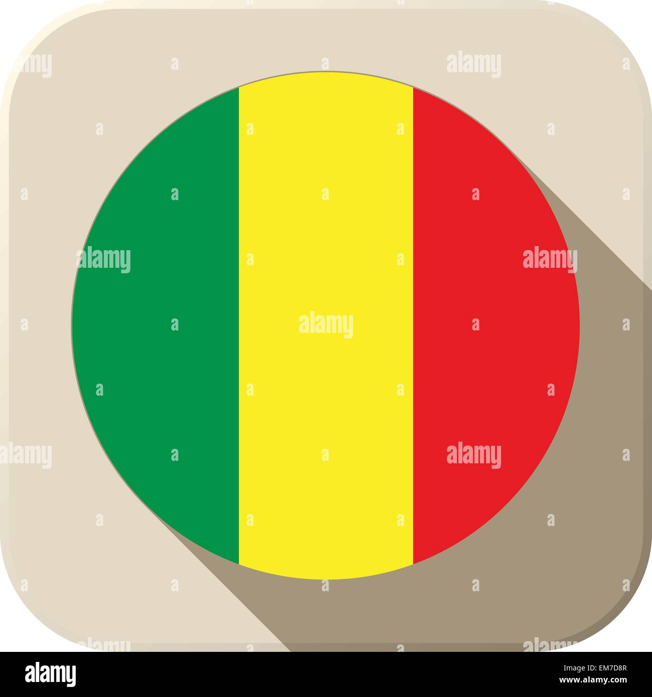 Icône Bouton Drapeau Mali Modern Illustration de Vecteur