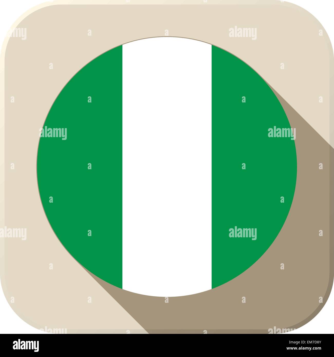 L'icône du bouton drapeau Nigeria Modern Illustration de Vecteur