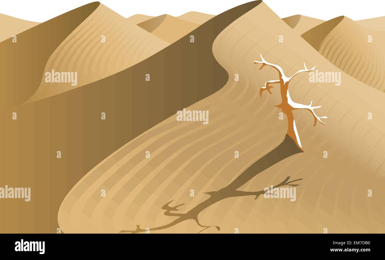 Illustration de désert avec tree Illustration de Vecteur