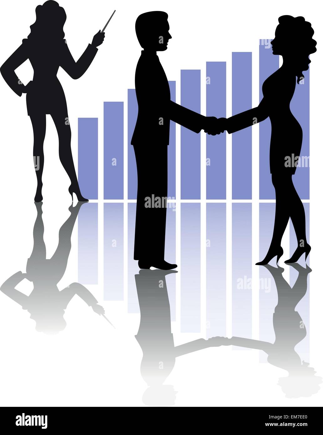 Silhouettes de gens d'affaires Illustration de Vecteur