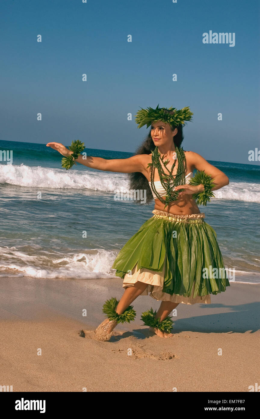 Bloc De Courtepointe Tissu – Danseuse Hula Hawaïenne – Bleu Ciel – Ann Jensen – Neuf