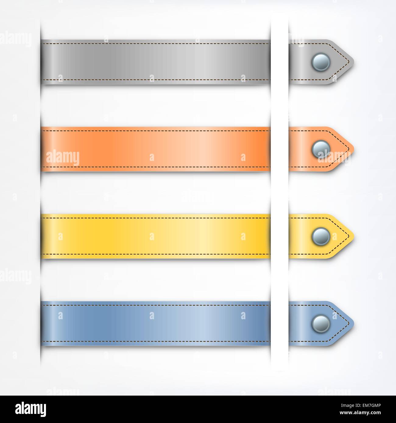 Résumé avec ruban en cuir bannières bouton vector set. Symboles Illustration de Vecteur