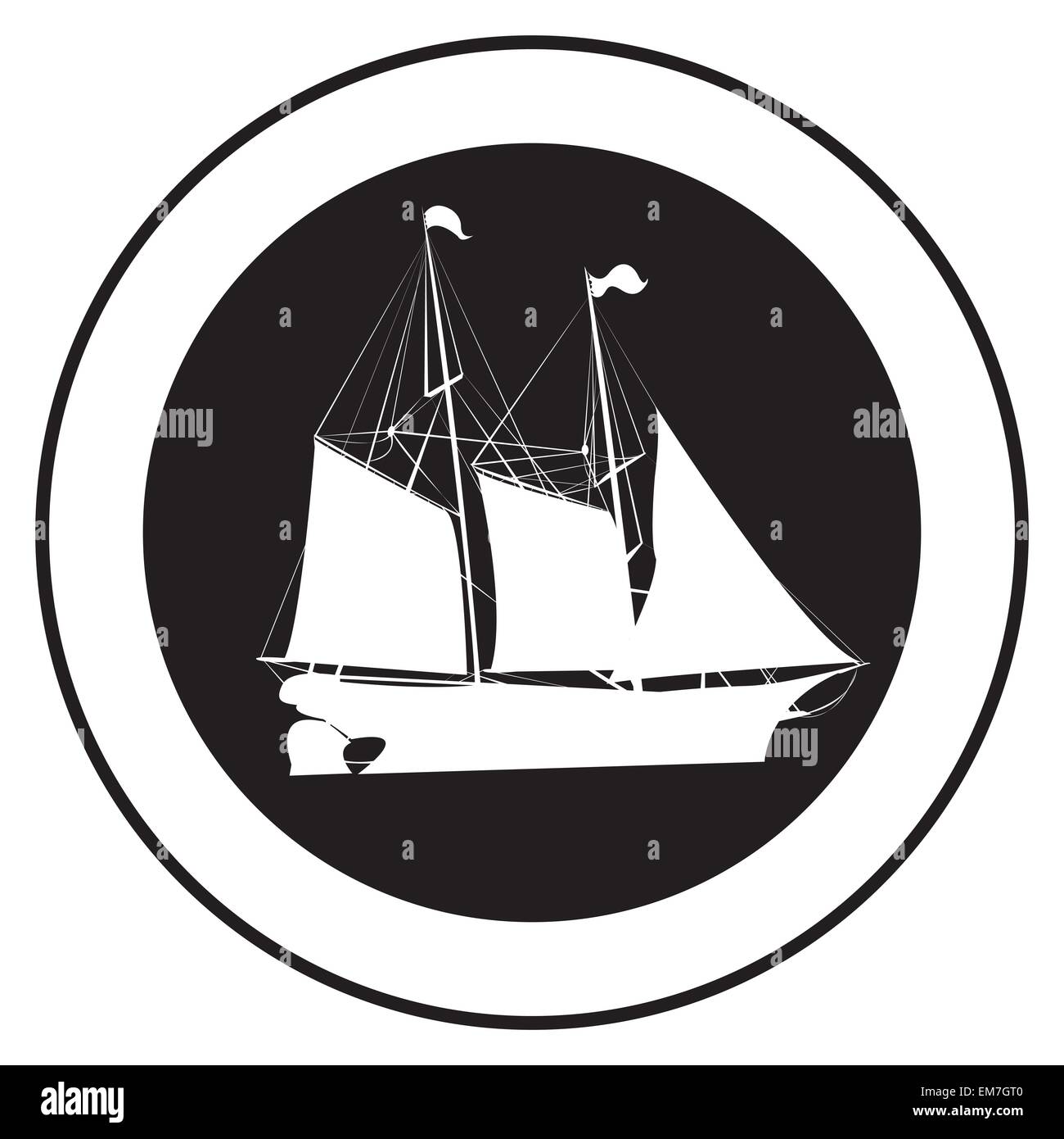 Emblème d'un vieux navire 3 Illustration de Vecteur