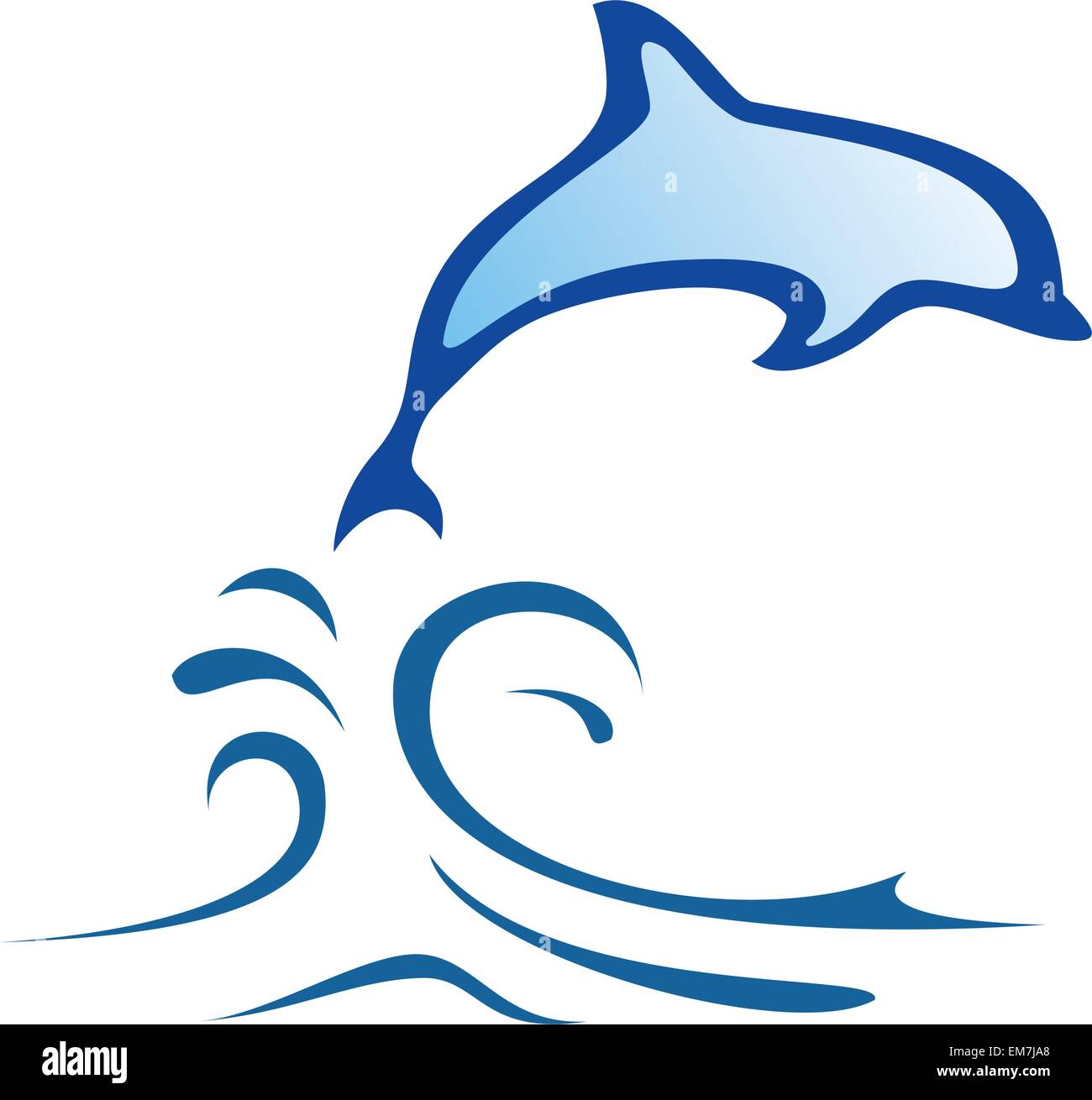 Symbole dolphin en lignes simples Illustration de Vecteur