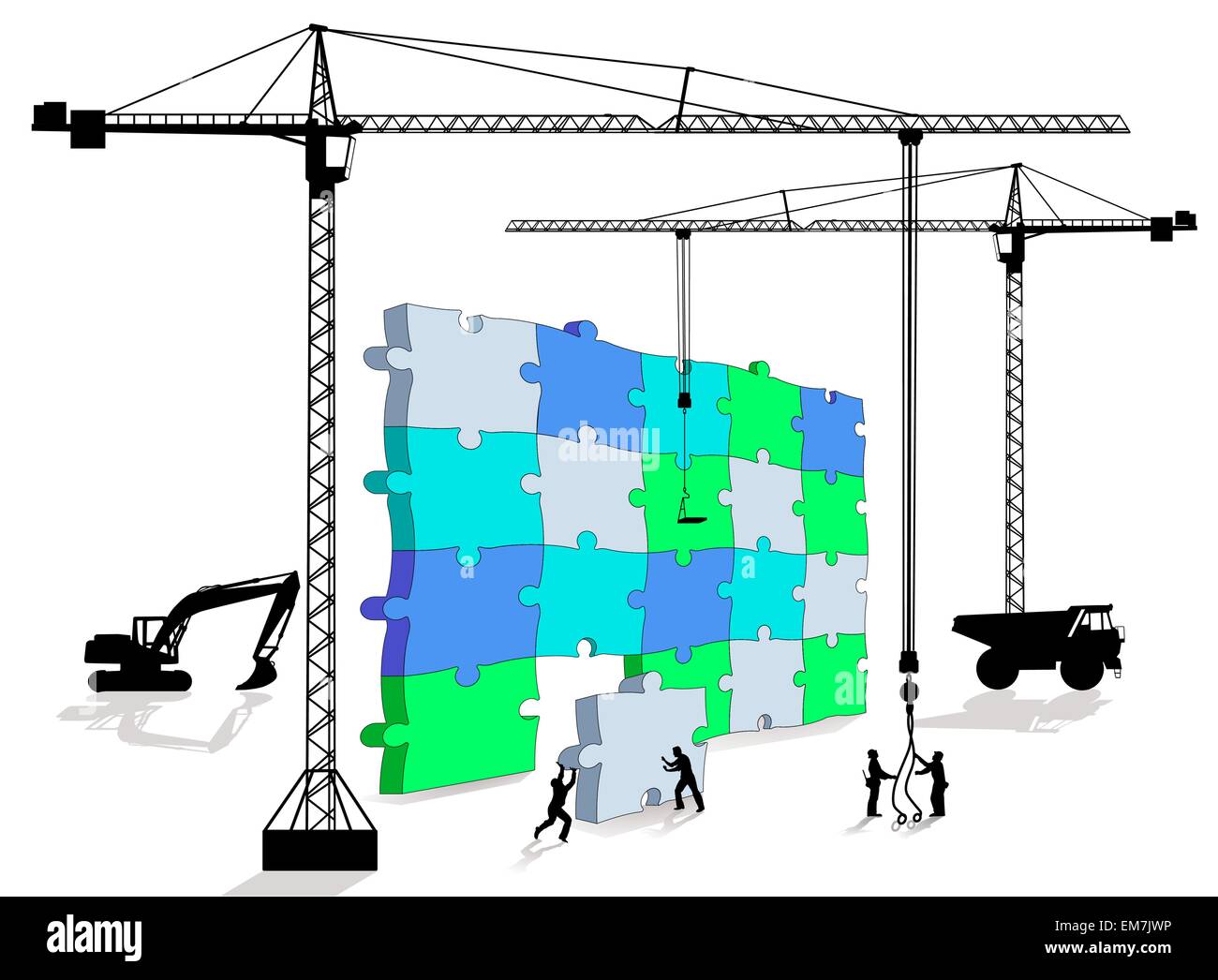 Construction Puzzle Illustration de Vecteur