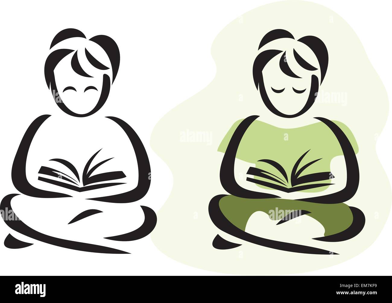 Silhouette avec le livre pour enfants, vector illustration Illustration de Vecteur