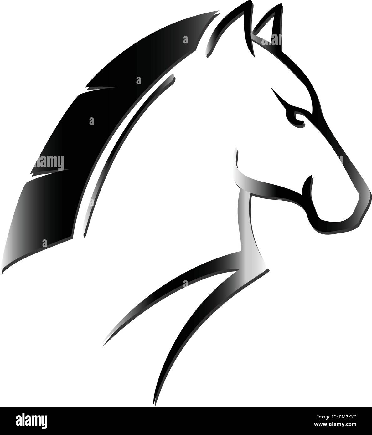 Tatouage tête de cheval Illustration de Vecteur