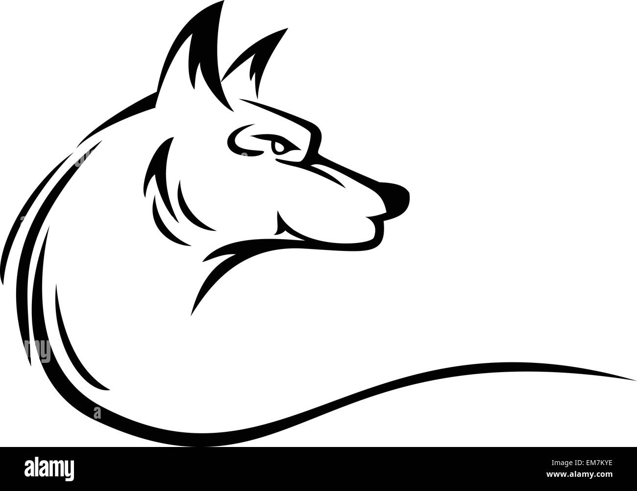 Tatouage tête de loup Illustration de Vecteur