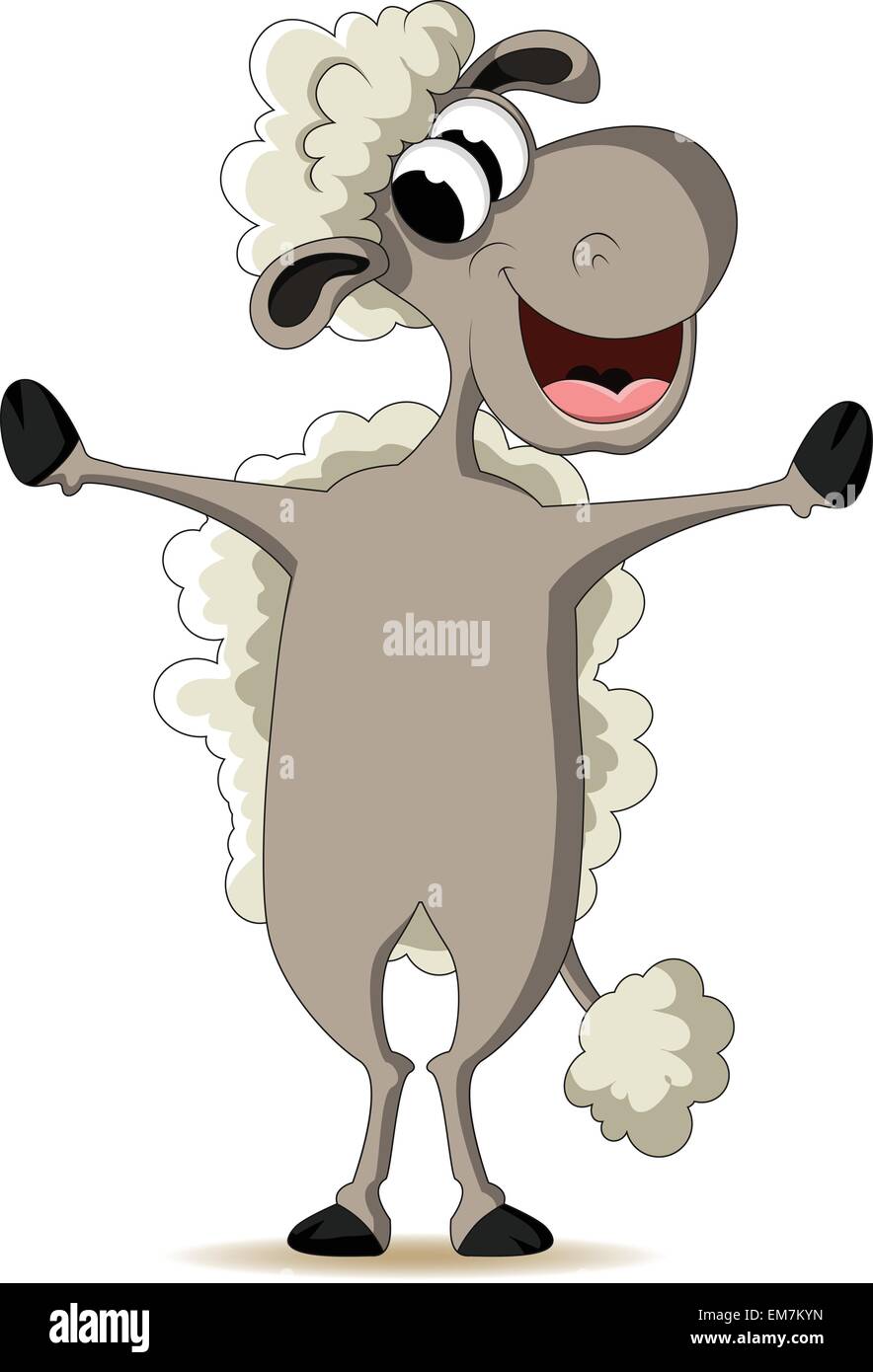 Funny cartoon mouton Illustration de Vecteur