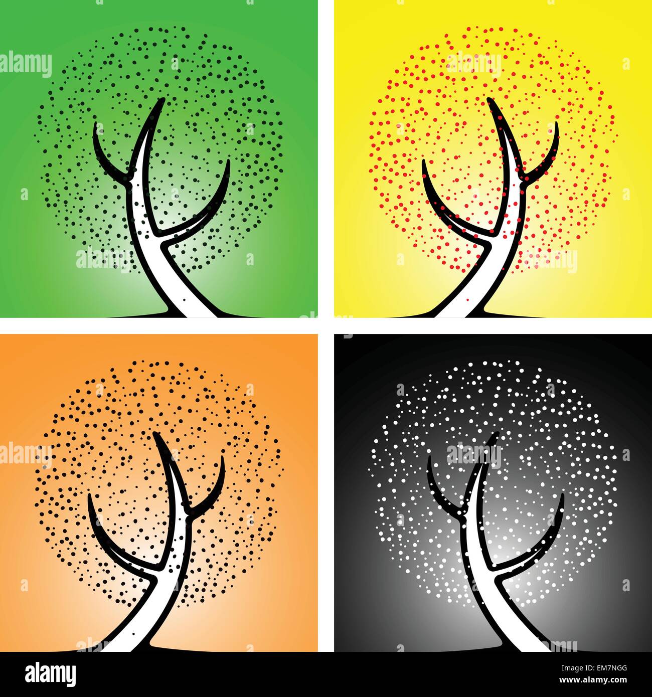 arbre des saisons Illustration de Vecteur