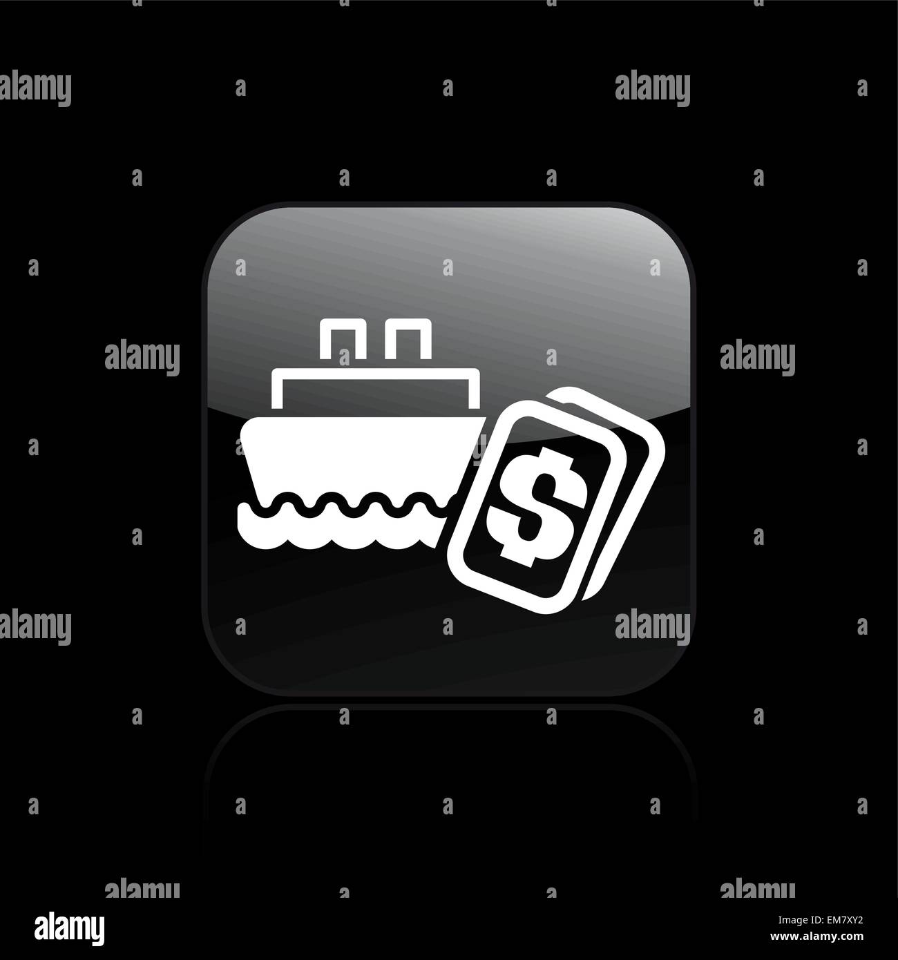 Vector illustration de l'icône unique coût de la marine Illustration de Vecteur