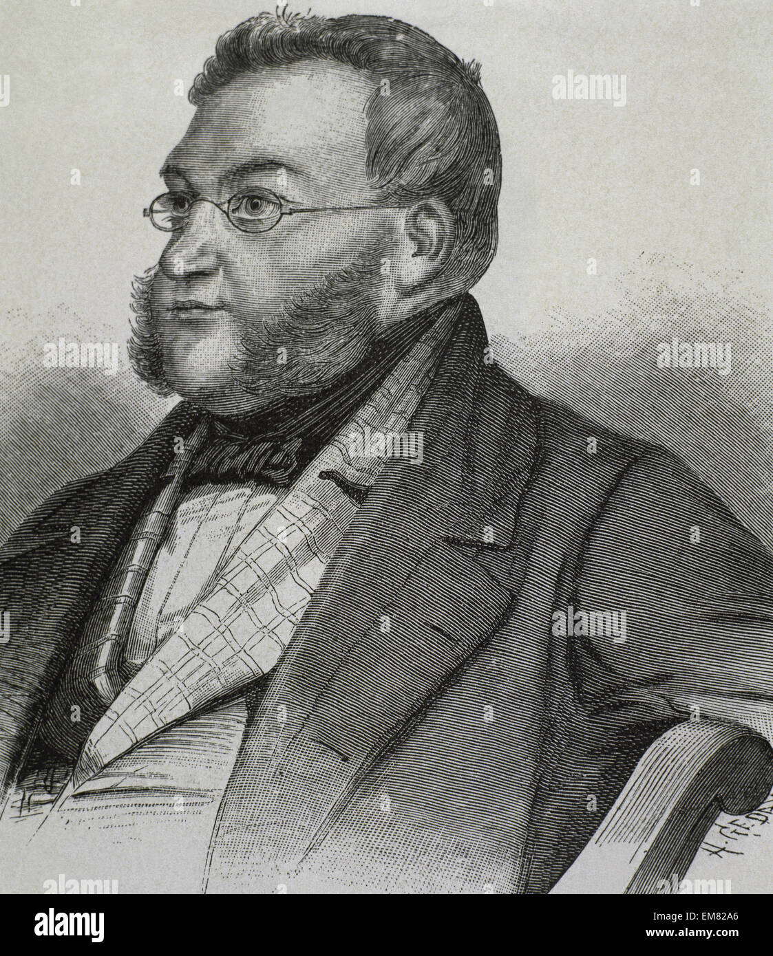 Georg von Vincke (1811 - 1875). Homme politique prussien, dirigeant, propriétaire et de l'aristocrate Vincke famille. Gravure, 1885. Portrait. Banque D'Images