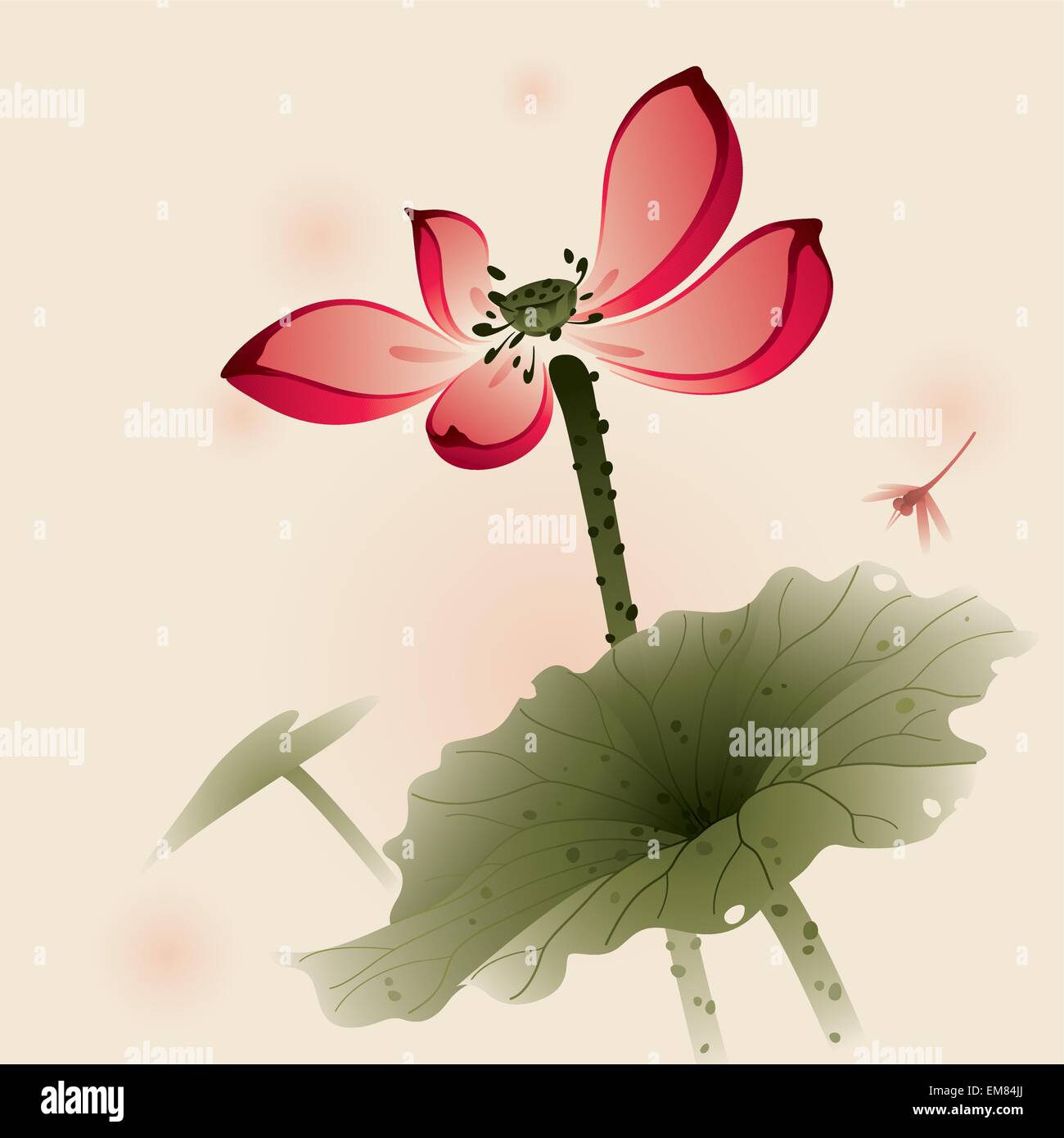 Lotus style oriental Illustration de Vecteur