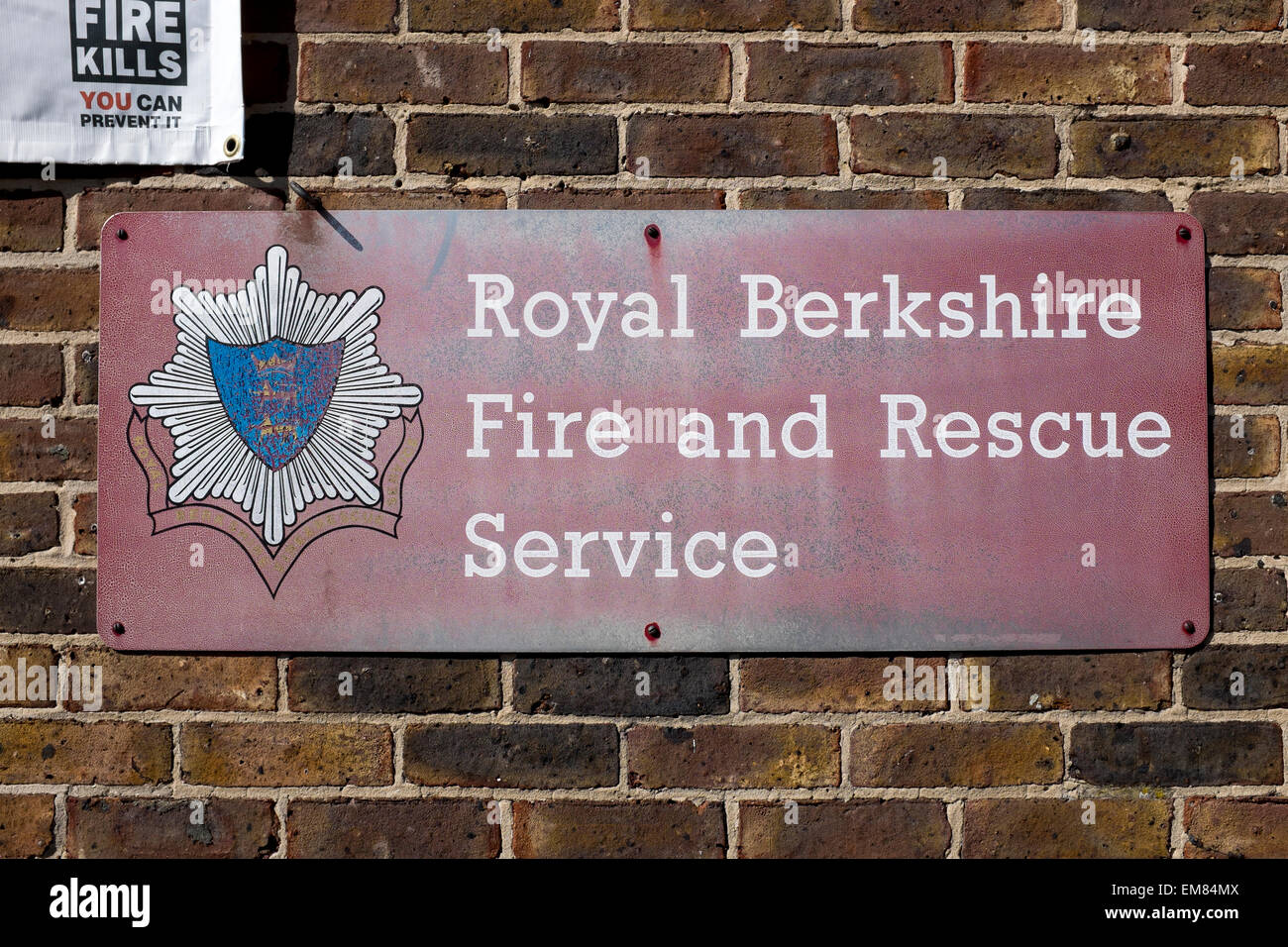 Royal Berkshire Service d'incendie et de sauvetage signer à Hungerford Banque D'Images