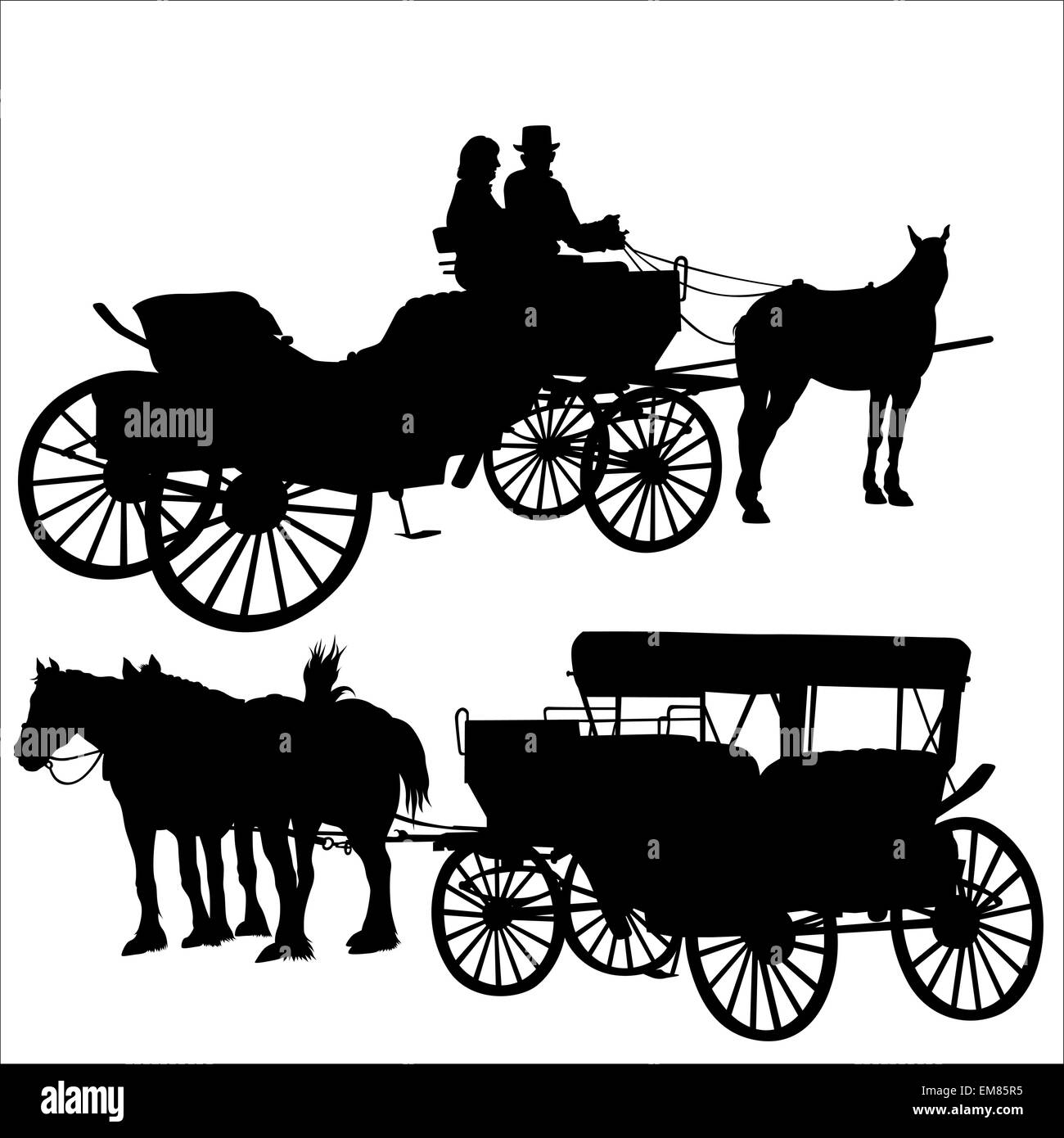 Silhouette du chariot Illustration de Vecteur