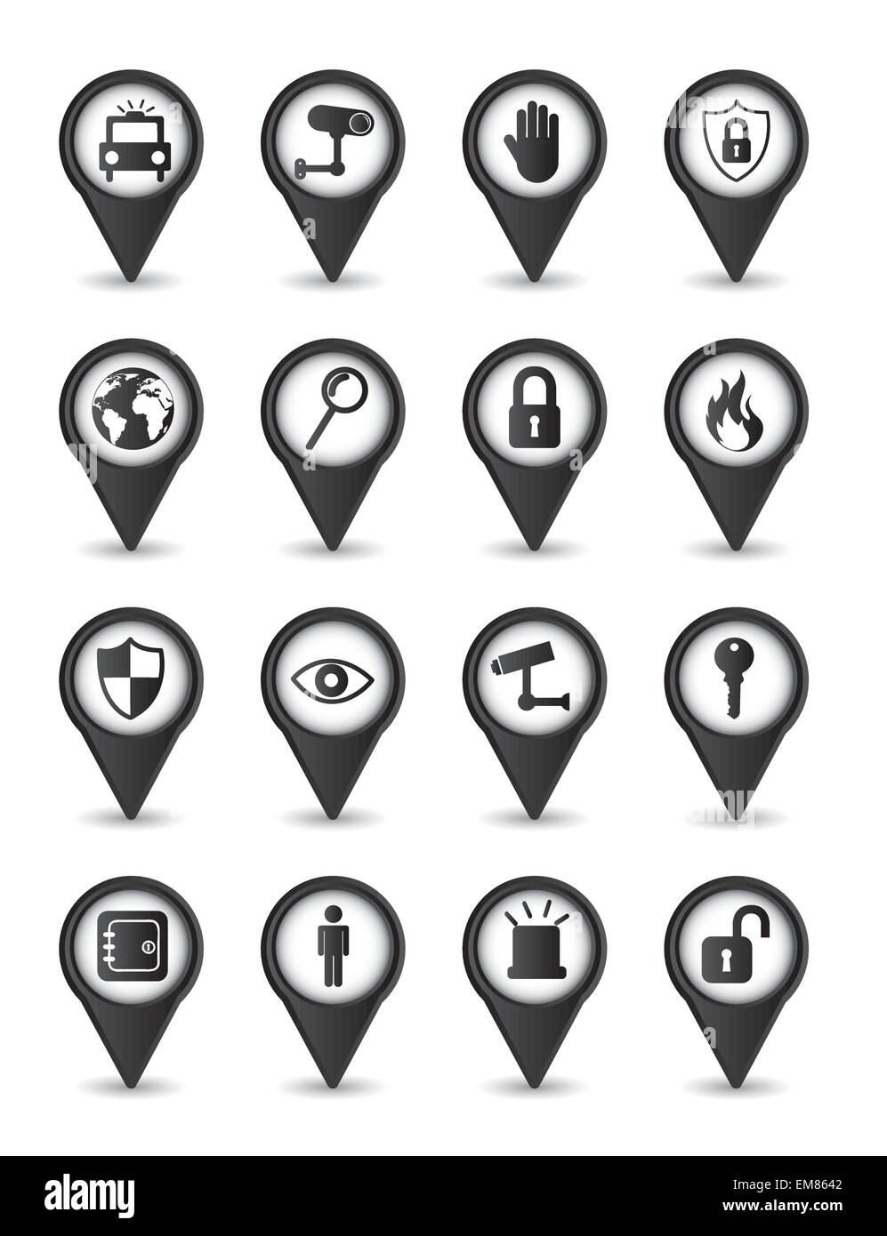 icônes de sécurité Illustration de Vecteur