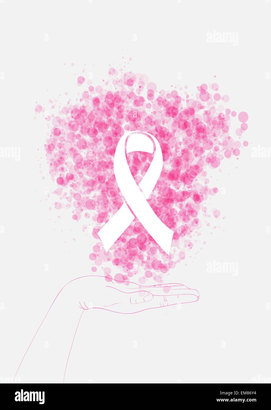 La main de la sensibilisation au cancer du sein10 EPS illustration ruban fil Illustration de Vecteur