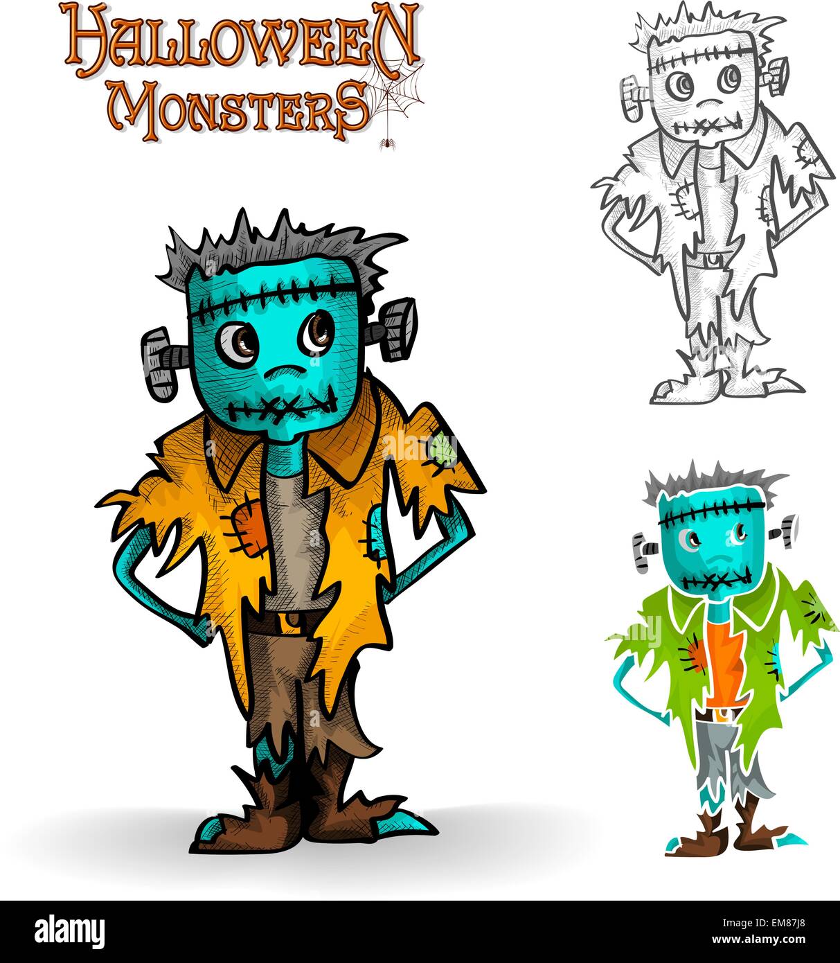 Spooky Halloween illustration zombie fichier EPS10 Illustration de Vecteur