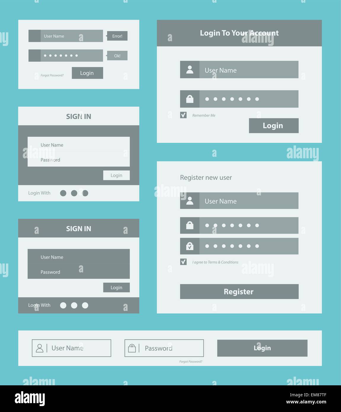 Jeu de forme de l'interface utilisateur Illustration de Vecteur