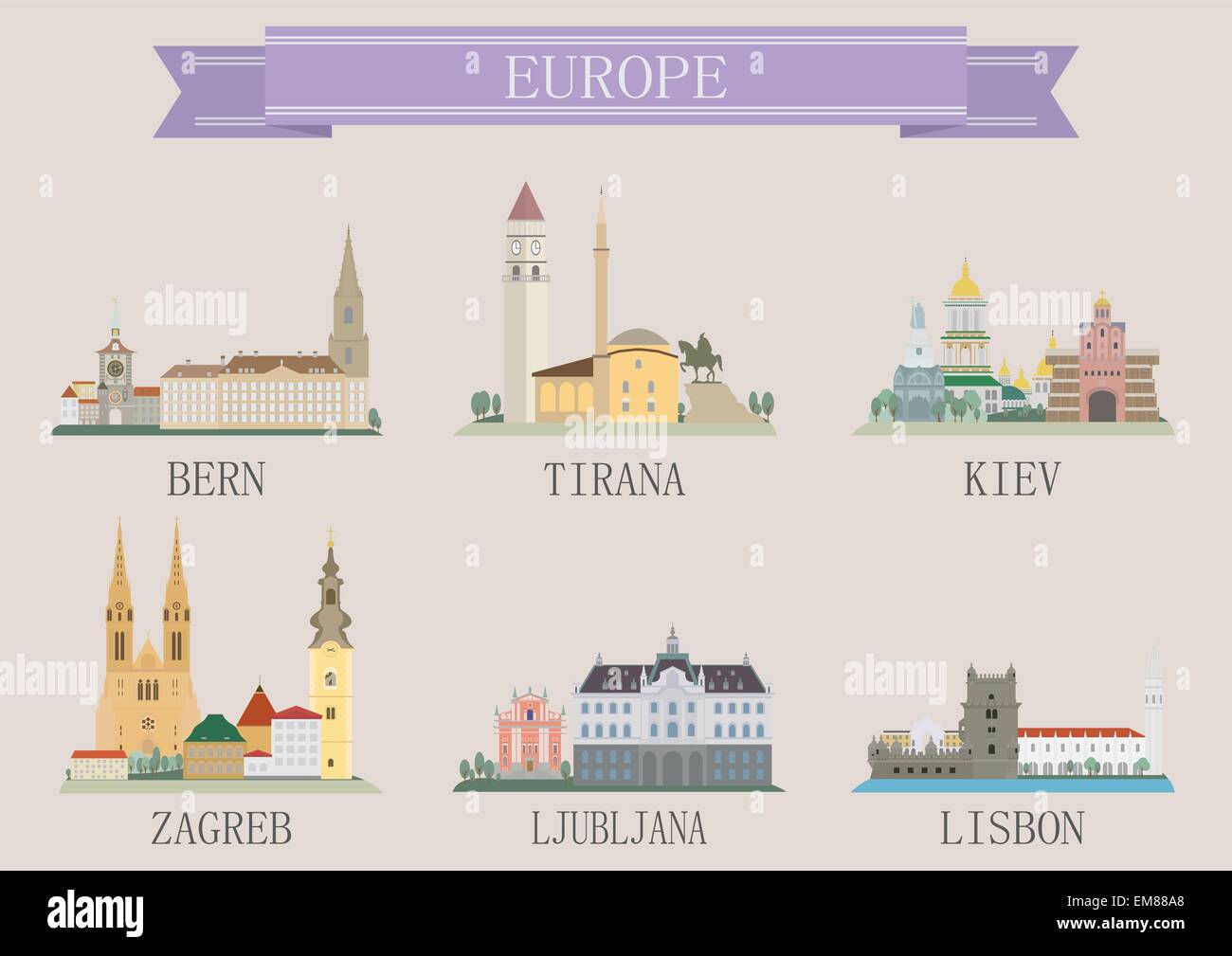 Symbole de la ville. L'Europe Illustration de Vecteur