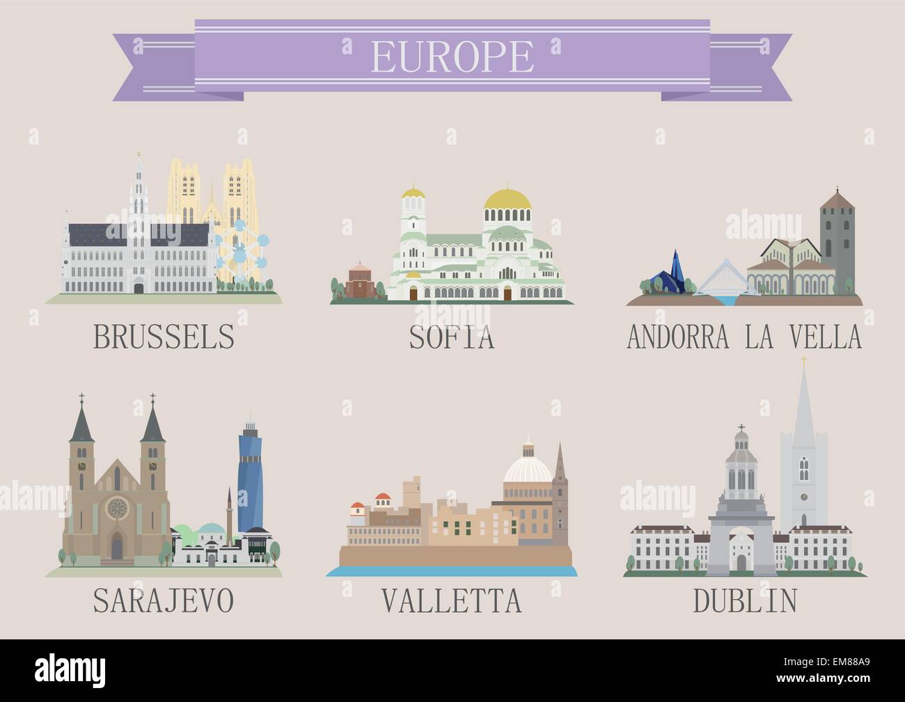 Symbole de la ville. L'Europe Illustration de Vecteur