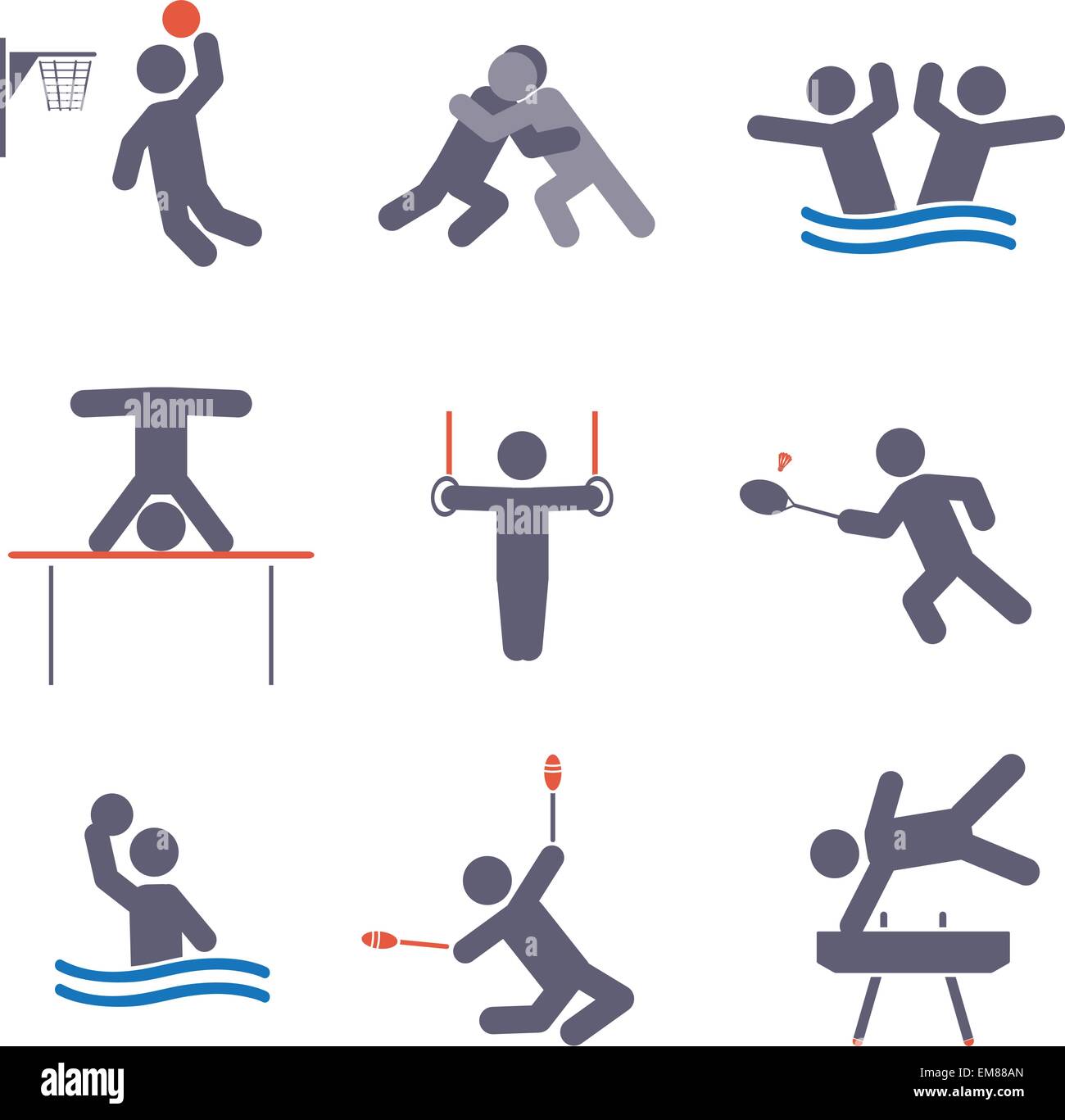 Icônes de sport Illustration de Vecteur