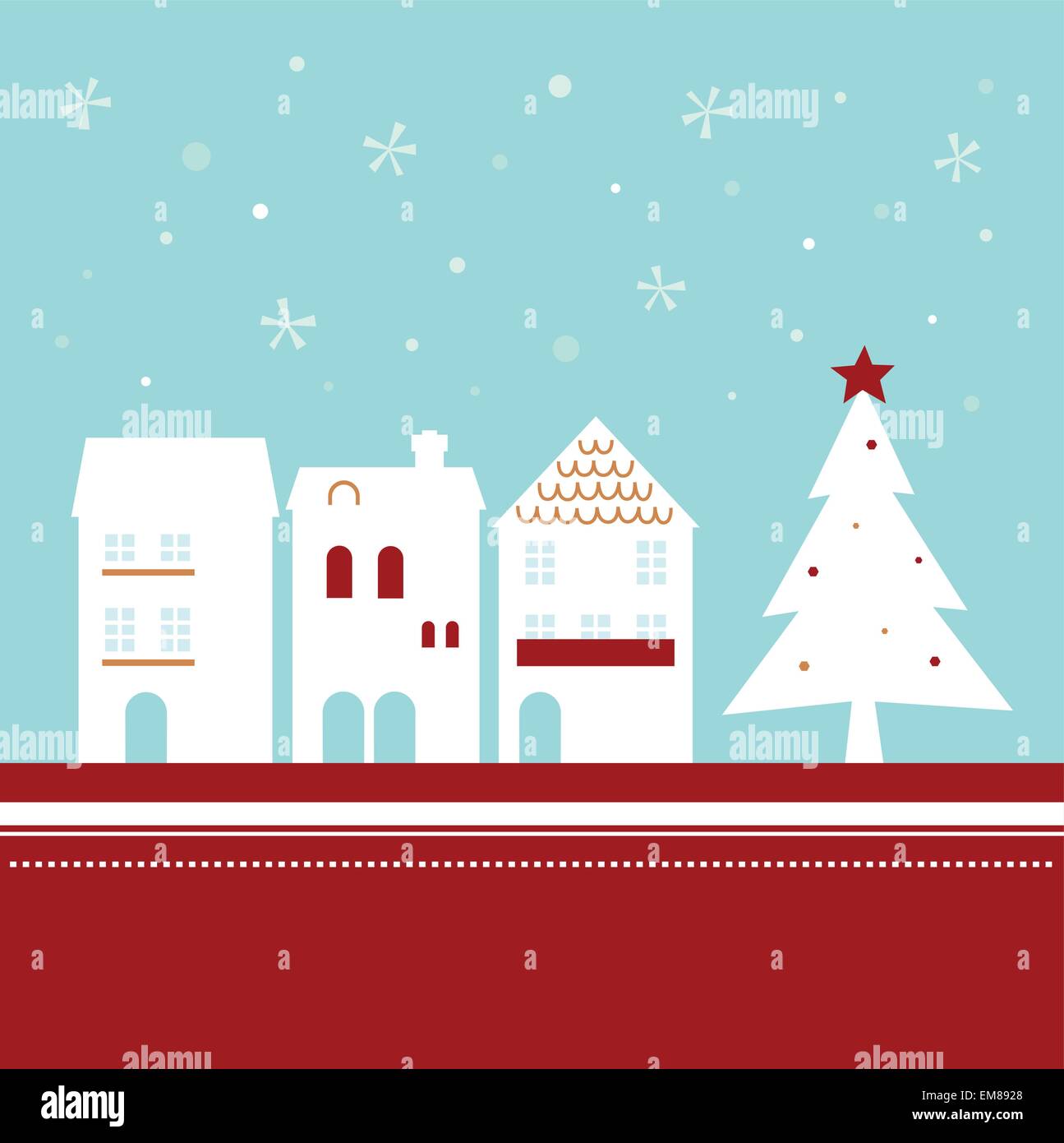 Ville de Noël sur fond de neige ( vector ) Illustration de Vecteur