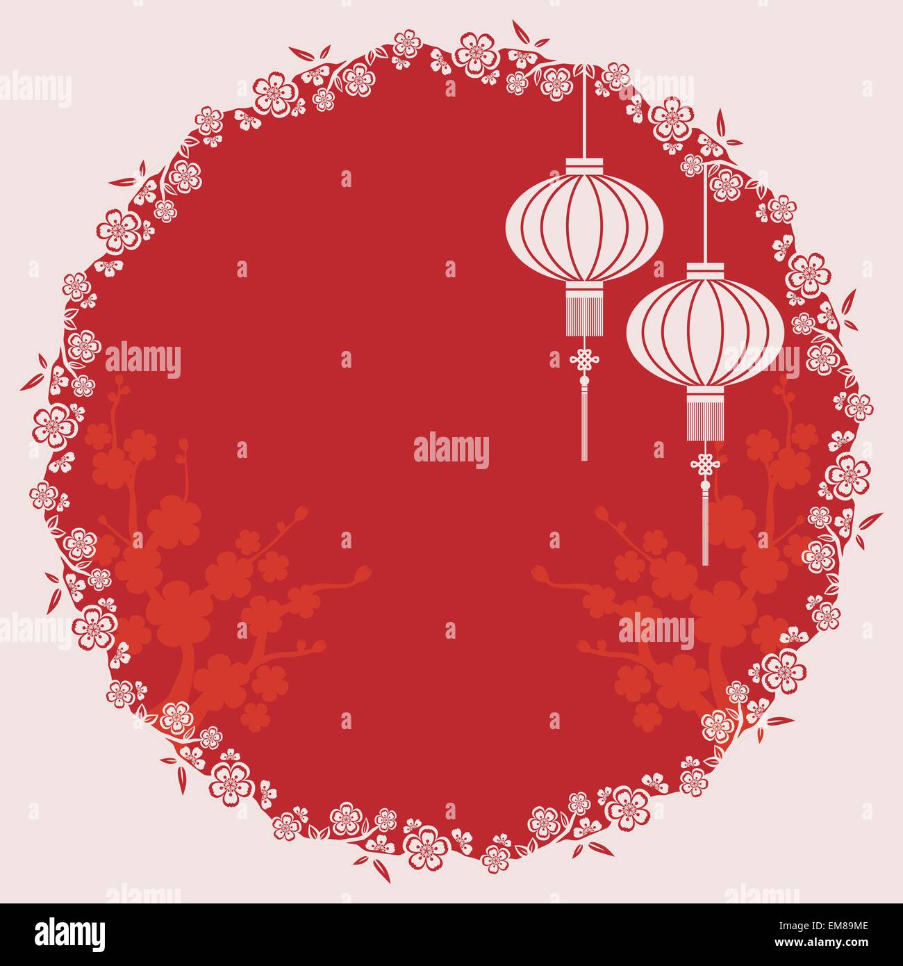 Illustration de lanternes chinoises Oriental Illustration de Vecteur
