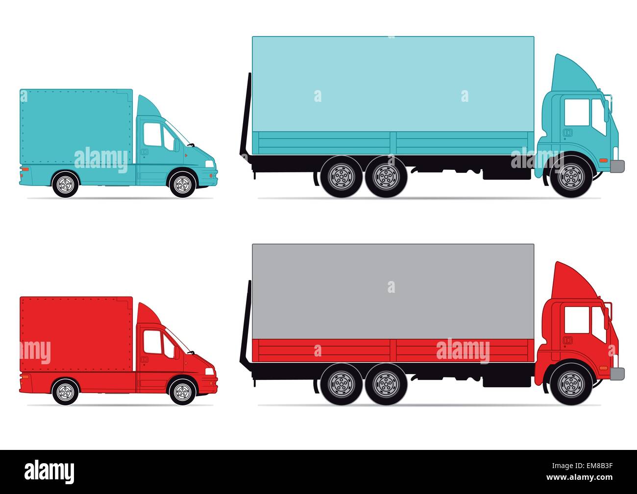 Camions et fourgonnettes Illustration de Vecteur