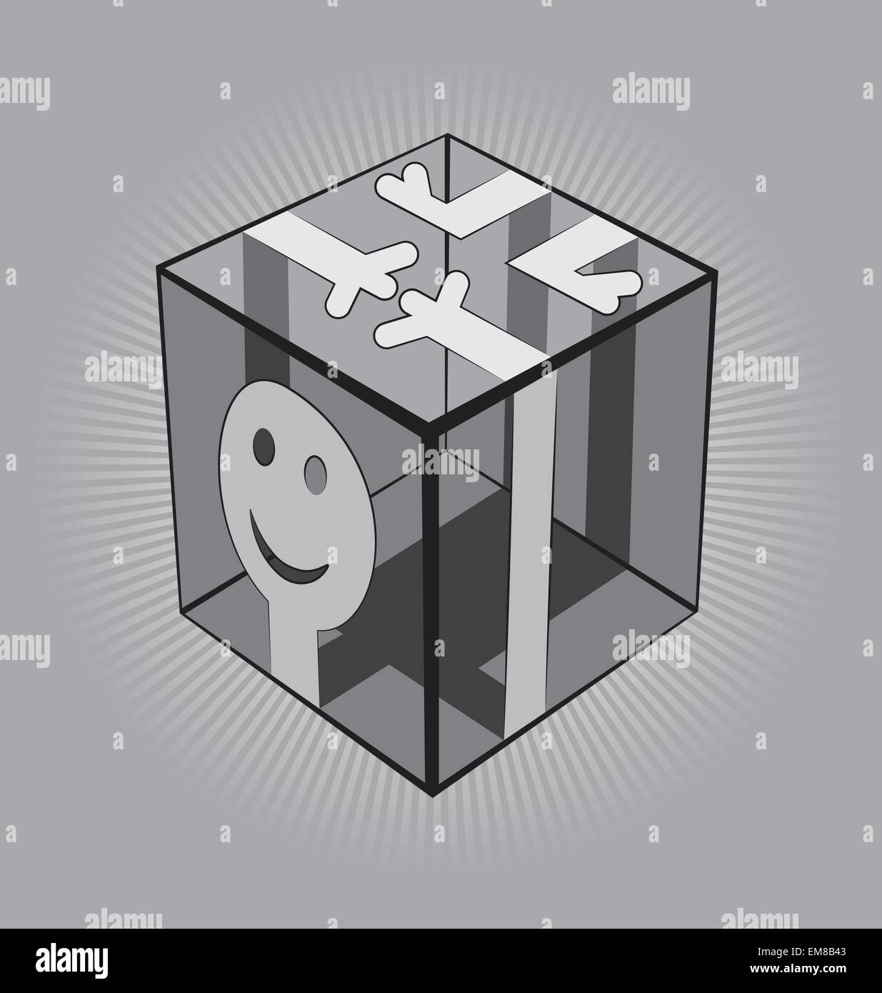 Cube de l’homme Illustration de Vecteur