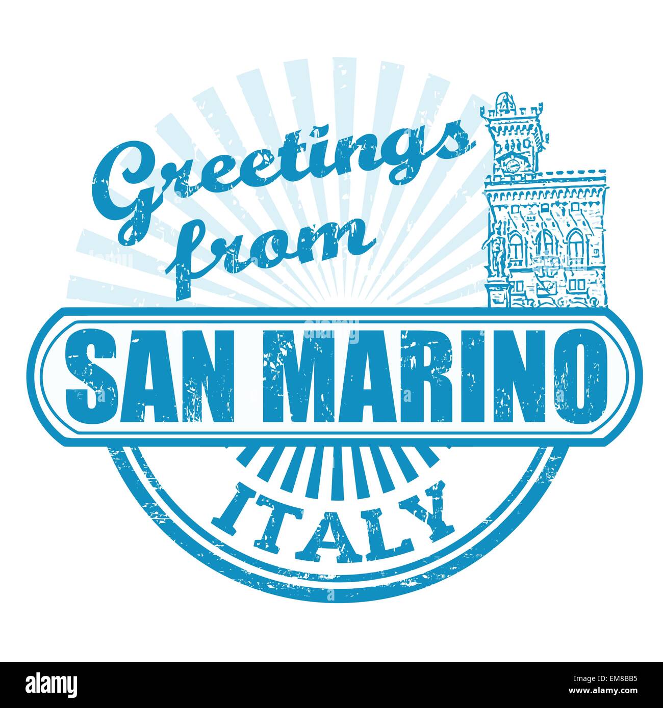 Salutations de San Marino stamp Illustration de Vecteur